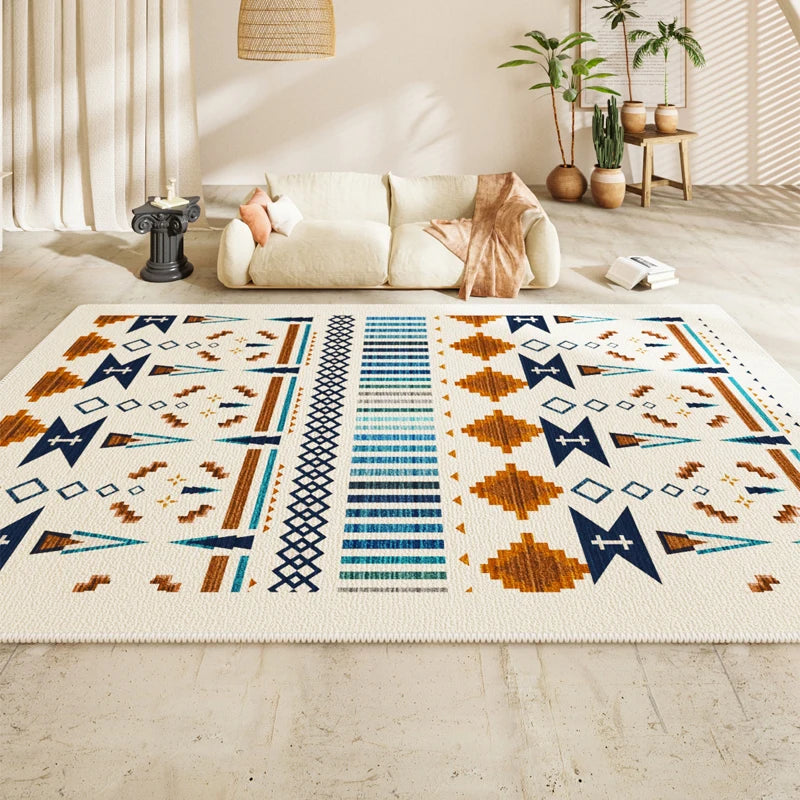 Navak Teppich Persischer Wohnzimmer Großflächiger Teppich Schlafzimmer Nachttisch Sofa Couchtisch Rutschfeste Teppiche 2025 Neuer Retro High End Wasserdichter Teppich