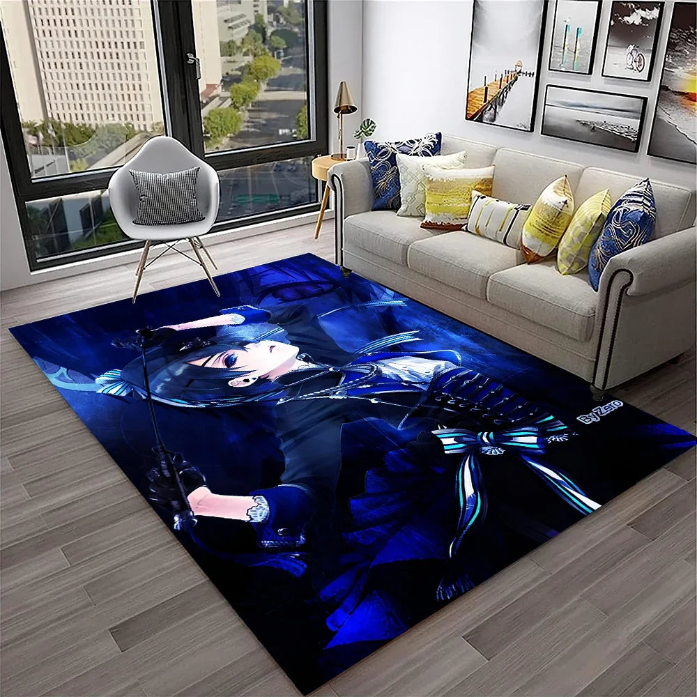 Navak Teppich, 3D-Anime, Black Butler, Cartoon-Teppich für Zuhause, Wohnzimmer, Schlafzimmer, Sofa, Fußmatte, Dekoration, Kinderspielbereich, rutschfeste Bodenmatte