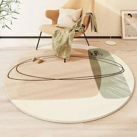 Navak Carpet Exclusive Picks Moderner Stil Runder Wohnzimmerteppich Kinderzimmer Schlafzimmer Krabbelmatte Rutschfeste Bettdecke Dicke waschbare Matte
