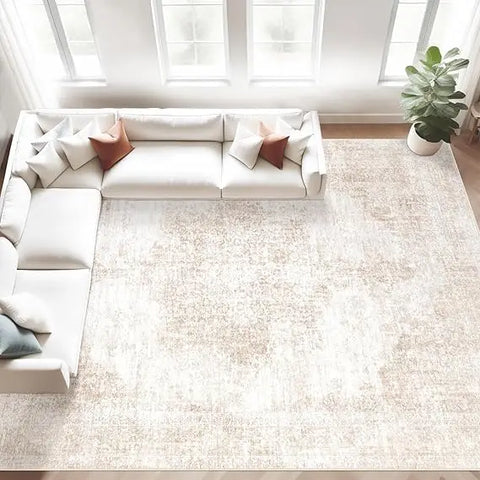 Navak Carpet Area Rug 8x10 Vintage Rug: Large Washable Living Room Rug Retro Medallion Distressed Rug Soft Low Pile Non-Slip Rugs Indoor Floo