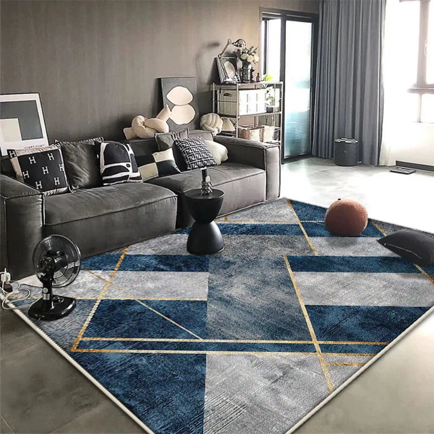 Navak Teppich, nordischer moderner Teppich für Wohnzimmer, geometrische Dekoration, Heimsofa, weiche große Teppiche, rutschfest, Schlafzimmer, Lounge, Plüsch-Bodenmatte, weich