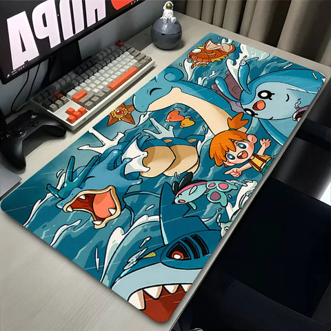 Navak Carpet Huge Waves Japan Anime Mouse Pad Laptop G-gyarados Red Sun Clouds Mousepad PC P-pokemons Keyboard Rug XXL Desk Mat Gaming Carpet