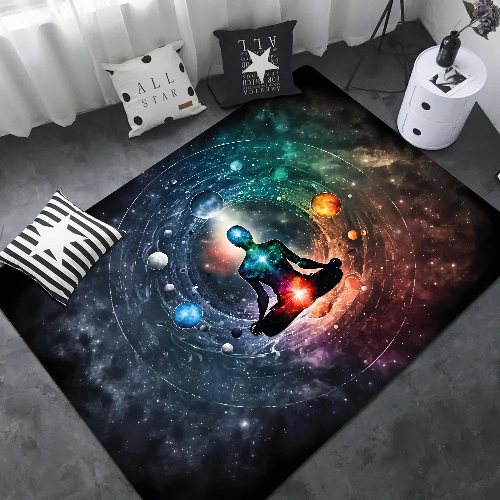 Navak Carpet Rainbow 7 Chakra Mandala Bohemia Yoga Fußmatte, waschbar, rutschfest, für Wohnzimmer, Sofa, Stühle, Bereichsmatte, Küche, Willkommens-Fußmatte