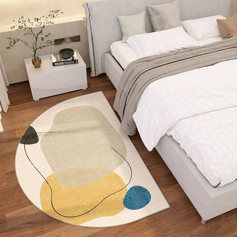 Navak Carpet Exclusive Picks Simple Lines Halbrunder Teppich, langlebig und leicht zu reinigen, für Zuhause, Schlafzimmer, Nachttisch, Fußmatte, Heimdekoration