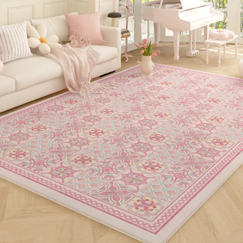 Navak Carpet Koreanischer minimalistischer Teppich – Dicker Wohnzimmerteppich in Rosa, übergroße Schlafzimmer-Bodenmatte, weich und gemütlich
