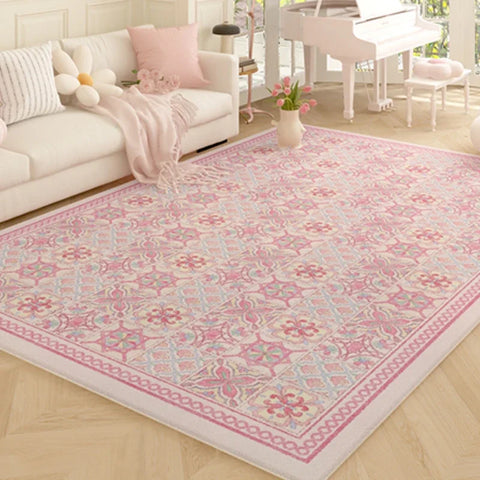 Navak Carpet Koreanischer minimalistischer Teppich – Dicker Wohnzimmerteppich in Rosa, übergroße Schlafzimmer-Bodenmatte, weich und gemütlich