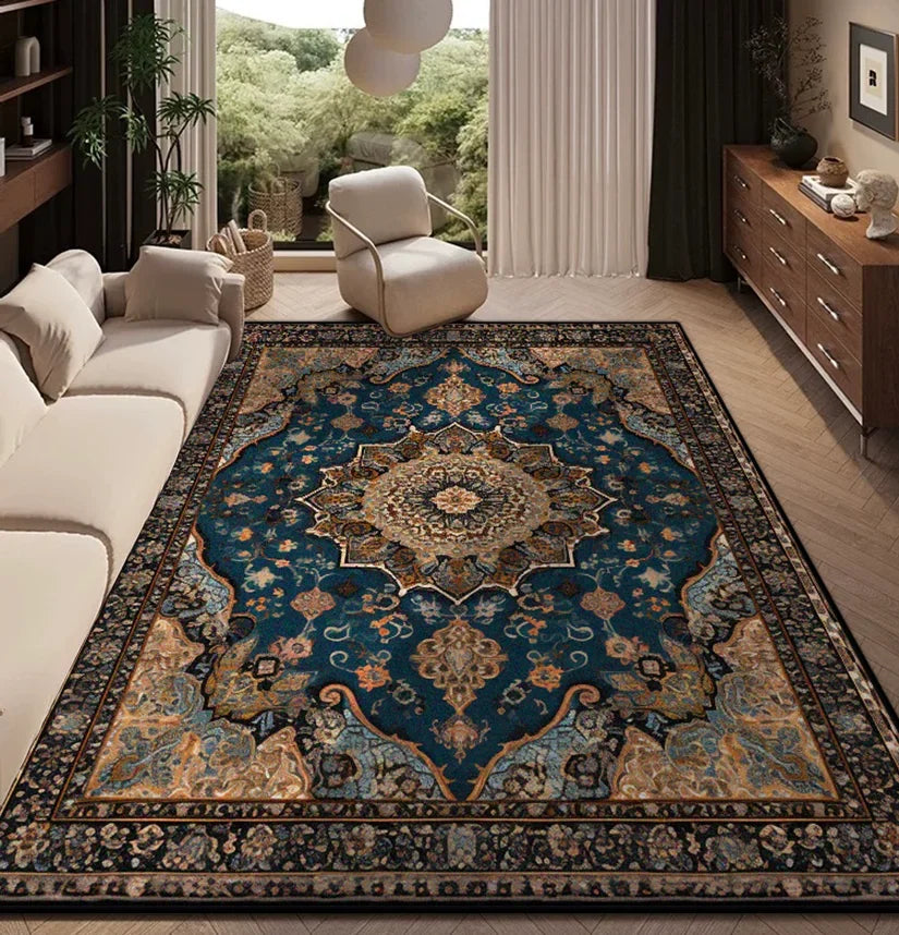 Navak Teppich, Teppich für Wohnzimmer, persische Retro-Dekoration, Zuhause, Schlafzimmer, Nachttisch, weiche, rutschfeste Matte, Boden, Lounge, leicht zu reinigen, flauschiger Plüschteppich