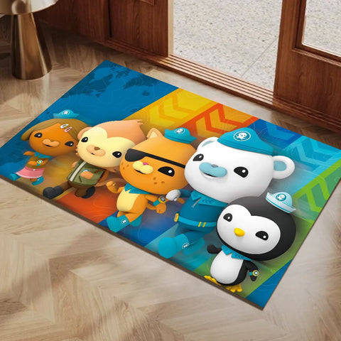 Navak Carpet The Octonauts Cartoon-Fußmatte, waschbar, rutschfest, für Wohnzimmer, Sofa, Stühle, Bereichsmatte, Küche, WC-Teppich
