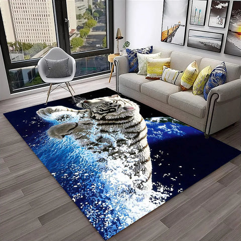 Navak Carpet 3D-Traumtiger, Tier-Cartoon-Teppich für Zuhause, Wohnzimmer, Schlafzimmer, Sofa, Fußmatte, Dekoration, Kinderspielbereich, rutschfeste Bodenmatte