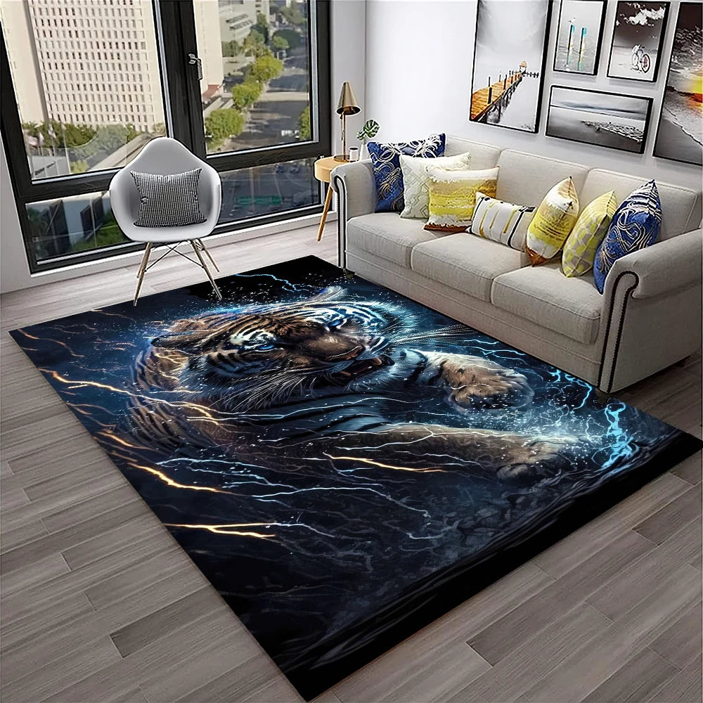 Navak Carpet 3D-Traumtiger, Tier-Cartoon-Teppich für Zuhause, Wohnzimmer, Schlafzimmer, Sofa, Fußmatte, Dekoration, Kinderspielbereich, rutschfeste Bodenmatte