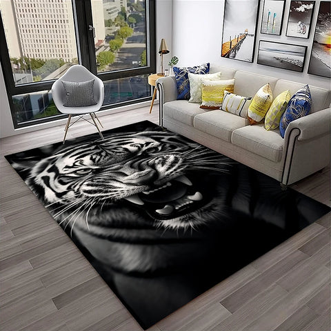 Navak Carpet 3D-Traumtiger, Tier-Cartoon-Teppich für Zuhause, Wohnzimmer, Schlafzimmer, Sofa, Fußmatte, Dekoration, Kinderspielbereich, rutschfeste Bodenmatte