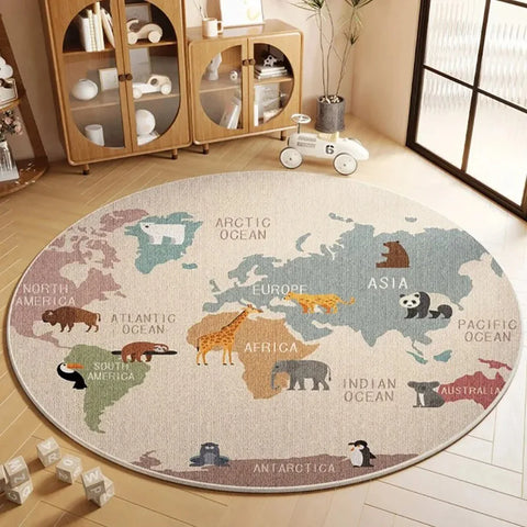 Navak Carpet Exclusive Picks Flanell-Teppich, Cartoon-Spiel, Wohnzimmermatte, runder Teppich, Couchtisch, Sofakissen, schmutzabweisend, rutschfest, Heimdekoration