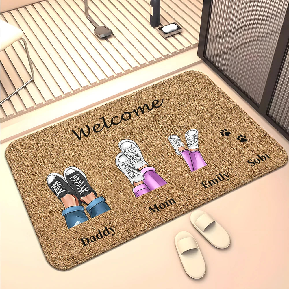 Navak Teppich Familienmitglieder Zuhause Wohnzimmer Sofa Fußmatte Dekoration Anti-Rutsch-Bodenmatte Niedlicher Teppich Fußmatte Teppich Bereich Teppich Kawaii Teppich