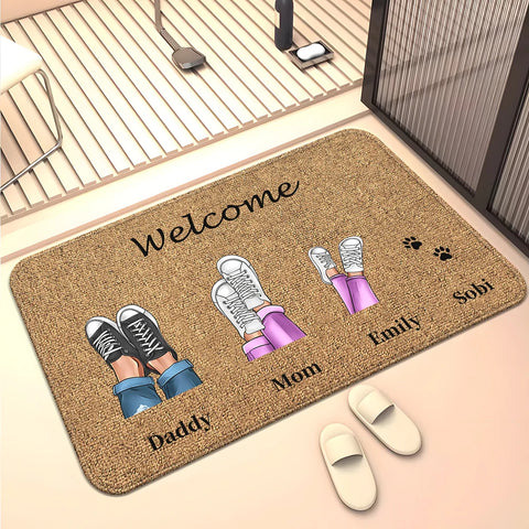 Navak Teppich Familienmitglieder Zuhause Wohnzimmer Sofa Fußmatte Dekoration Anti-Rutsch-Bodenmatte Niedlicher Teppich Fußmatte Teppich Bereich Teppich Kawaii Teppich