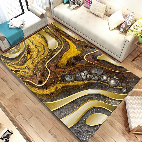 Navak Carpet Colour Gold Nordic Marble Splendid Area Rug Large Carpet Marbling Rugs for Home Living Room Bedroom Decor Door Mat Floor Mats