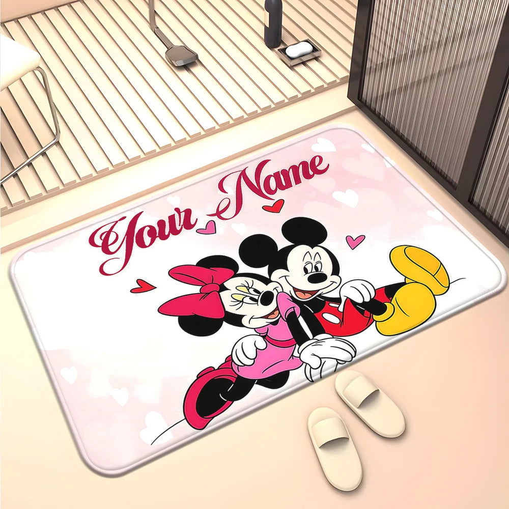 Navak Teppich Mickey und Minnie Maus Kinderzimmer Rot Niedliche Matte Kinderzimmer Teppich Babyzimmer Dekor Geschenk für Kinder Bereich Teppich Kinderzimmer Dekor Teppich