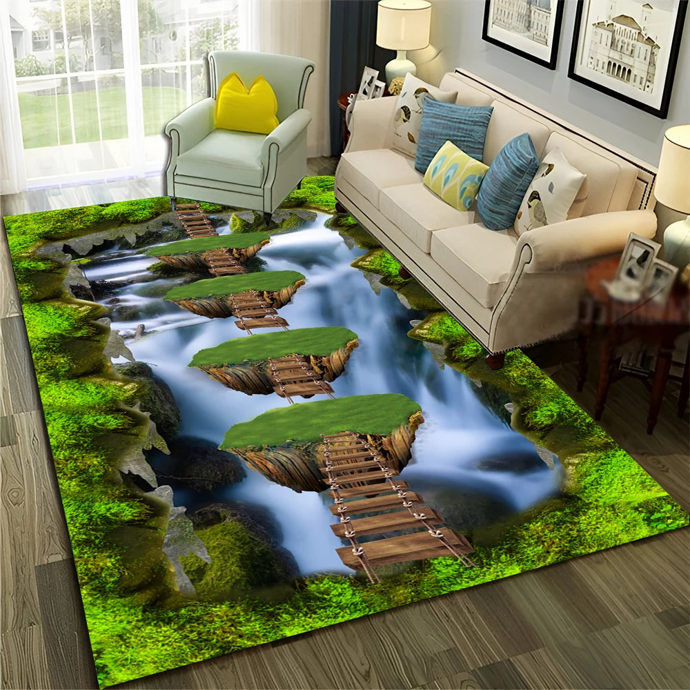 Navak Teppich, 3D-Illusion, Vision, Halluzination, HD-Teppich für Zuhause, Wohnzimmer, Schlafzimmer, Sofa, Fußmatte, Dekor, Kinderbereich, Teppich, rutschfeste Bodenmatte