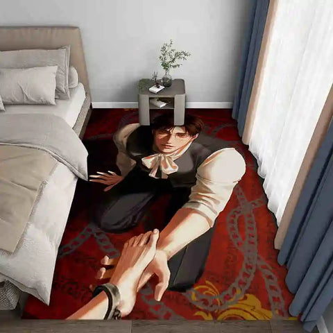 Navak Carpet Exclusive Picks Japanischer Anime-Schlingenteppich – maschinenwaschbarer Nachttischteppich für Airbnb, Hotel, gemütliche Wohndekoration