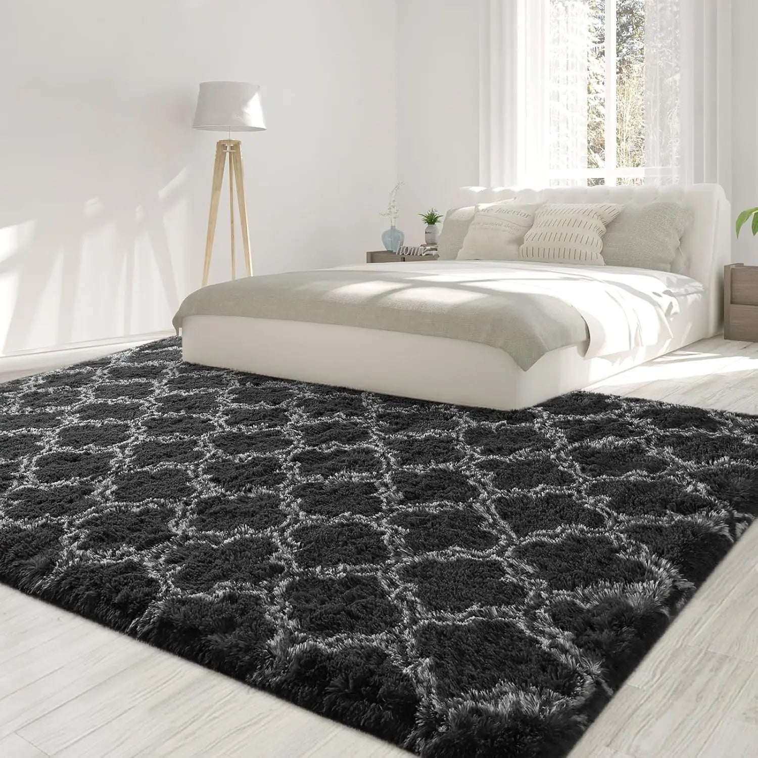 Navak Carpet Großer Shag-Teppich für Schlafzimmer, superweicher, flauschiger Plüschteppich, Wohnzimmerteppich, rutschfester Bodenteppich für den Innenbereich, für Kinderzimmer und Mädchen