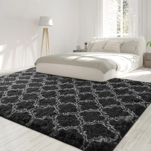 Navak Carpet Großer Shag-Teppich für Schlafzimmer, superweicher, flauschiger Plüschteppich, Wohnzimmerteppich, rutschfester Bodenteppich für den Innenbereich, für Kinderzimmer und Mädchen