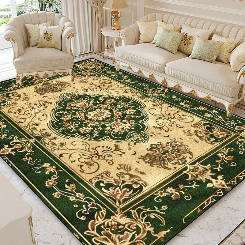 Navak Carpet European Style Home Decoration Rugs Living Room Retro Flower Carpet Hall Sofa Large Area Rug Non-slip Room Doorway Soft Foot Mat