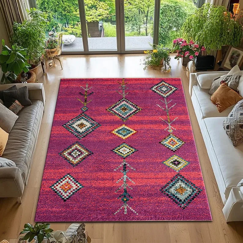 Navak Teppich Persischer Retro-Stil Teppich Marokkanischer Freizeitteppich Teppiche für Wohnzimmer Wohnzimmerdekoration Waschraum Bodenmatte Teppiche