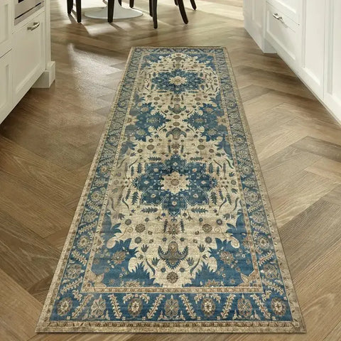 Navak Carpet Exclusive Picks Böhmischer Flurteppich, geometrisches Muster, Kristall-Samt-Bodenmatte, Eingang, Küche, Treppe, langer Teppich, Heimdekoration