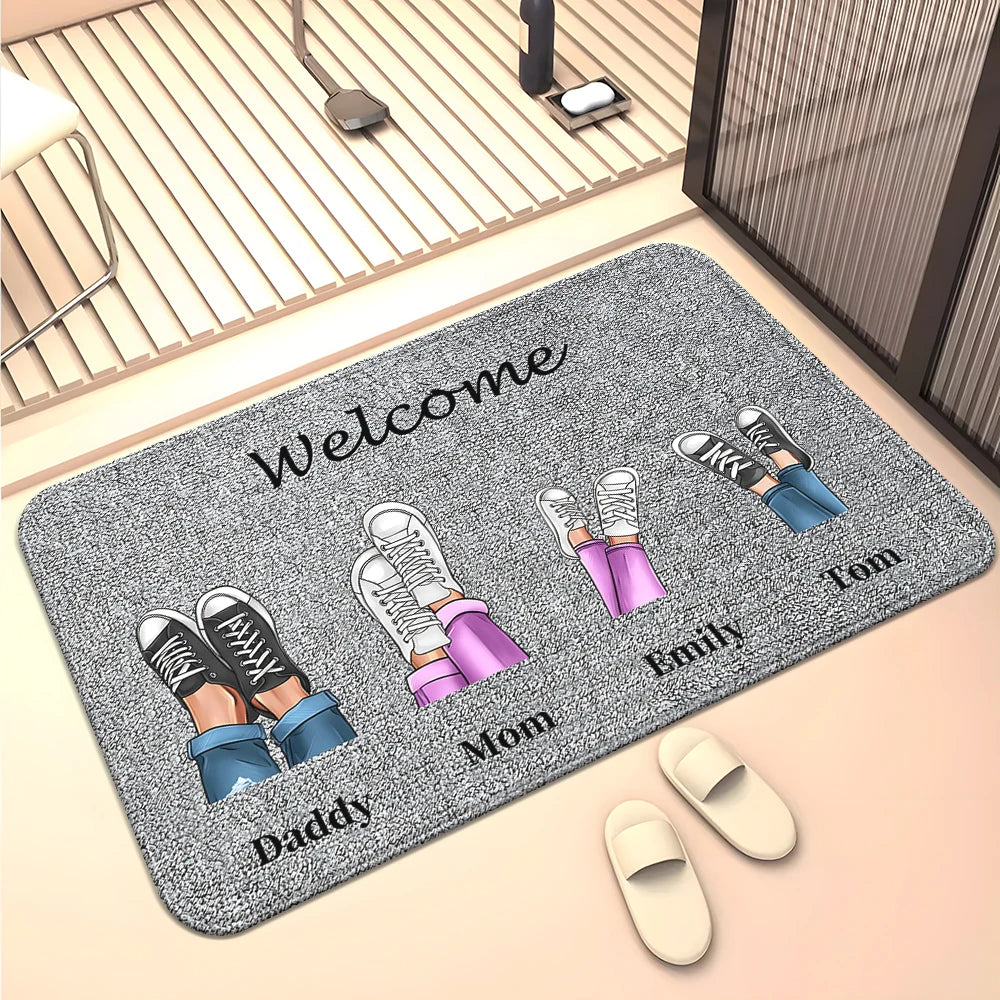 Navak Teppich Familienmitglieder Zuhause Wohnzimmer Sofa Fußmatte Dekoration Anti-Rutsch-Bodenmatte Niedlicher Teppich Fußmatte Teppich Bereich Teppich Kawaii Teppich