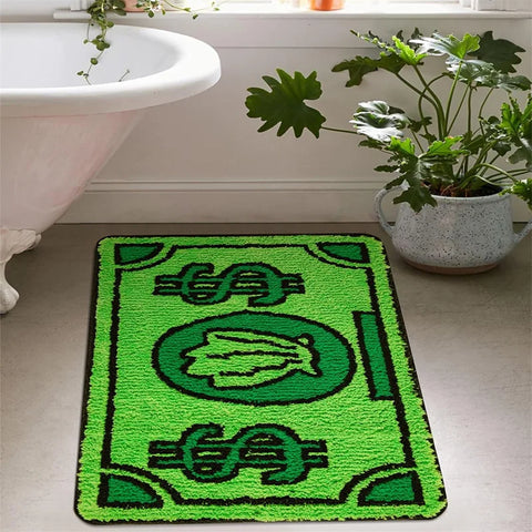 Navak Teppich, Cartoon-Geld-Teppiche, wasserdichte Bodenmatte, Flusenteppich, rutschfeste Fußmatte, einzigartiger Wohnzimmer-Dekor-Teppich für Badezimmer, Flur, Balkon