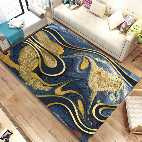 Navak Carpet Colour Gold Nordic Marble Splendid Area Rug Large Carpet Marbling Rugs for Home Living Room Bedroom Decor Door Mat Floor Mats
