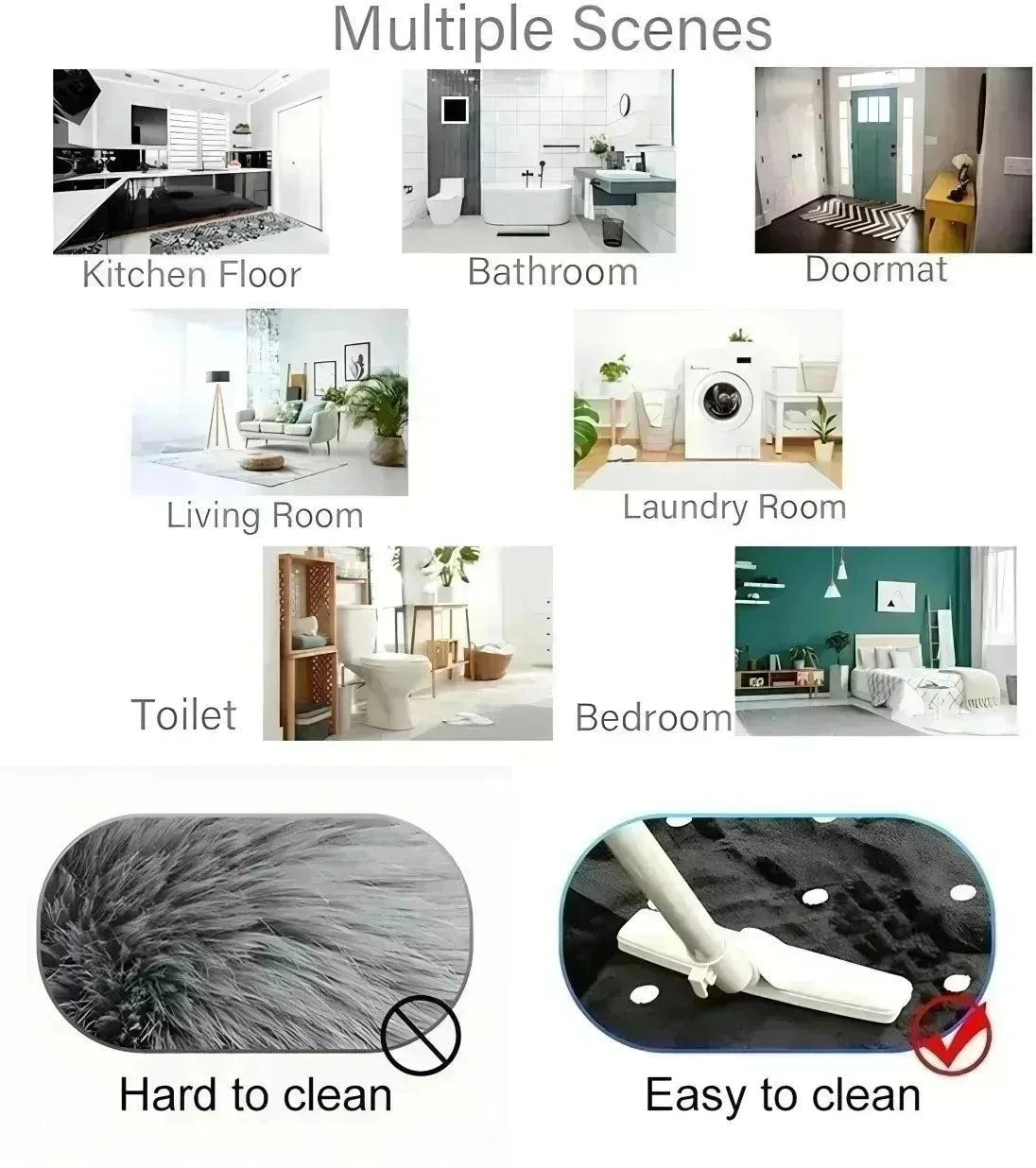 Navak Carpet 1 Stück Küchenteppich mit Milu-Hirschmuster, rutschfeste Fußmatten für Zuhause, Pop-Design, Badezimmerteppich, Badematte, Teppich für Zuhause, Waschbecken, Wäschedekor