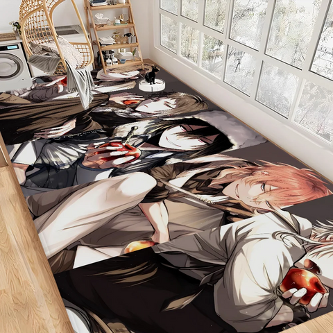 Navak Carpet Bungo Stray Dogs Zimmermatten Retro Multiple Choice Wohnzimmer Küchenteppich Rutschfester Willkommensteppich