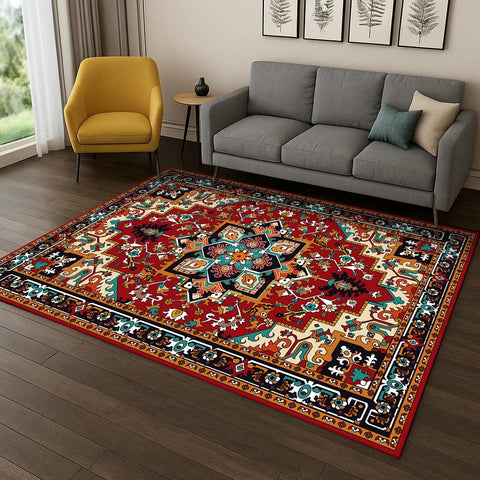 Navak Carpet Bohemian Persian Style Area Rug, Non-Slip Floor Mat for Living Room & Bedroom – Elegant Home Decor