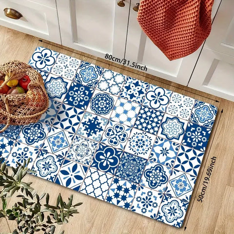 Navak Teppich, modern, blau, Keramikfliesen, Küchenbodenmatte, Dekor, Küche, Flur, Balkon, Teppich, Waschküche, Matte, Badezimmer, rutschfeste Fußmatte, Dekor