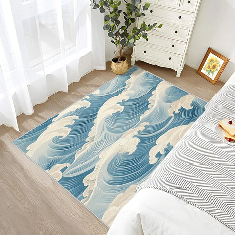 Navak Carpet Great Wave Teppich – Japanischer Hokusai-Teppich, Ozeanwellen-Teppich, asiatischer Orientteppich – Tolles Wohndekor