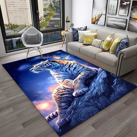 Navak Carpet 3D-Traumtiger, Tier-Cartoon-Teppich für Zuhause, Wohnzimmer, Schlafzimmer, Sofa, Fußmatte, Dekoration, Kinderspielbereich, rutschfeste Bodenmatte