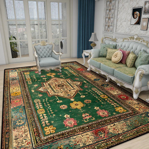 Navak Carpet Retro Boho Luxurious Carpet for Living Room Bedroom Persian Decoration Home Large Area Rugs Non-slip Entrance Door Mat Washable