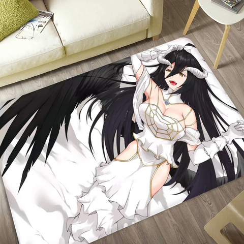 Navak Teppich Gamer Albedo Anime Sexy Girls Bodenmatte Nordischer Stil Home Fußmatte Badezimmer-Toilettenmatten Schlafzimmer Hotel Dekor Matte