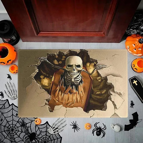 Navak Teppich, Halloween, tanzende Skelette, Fußmatte, gruseliger Totenkopf, rutschfest, Willkommens-Eingangsteppiche, Küche, Schlafzimmer, Wohnzimmer, Teppichdekoration