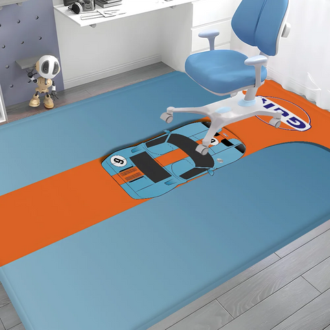 Navak Teppich G-Gulf Racing Auto Zimmer Matten er Anti-Rutsch Modern Wohnzimmer Balkon Bedruckt Willkommen Teppich