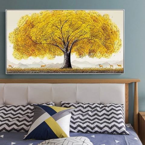 Navak Teppich Abstrakte Baum Wand Kunst Baum Des Lebens Leinwand Malerei Moderne Gold Baum Poster Druck Für Büro Schlafzimmer Wohnzimmer wohnkultur