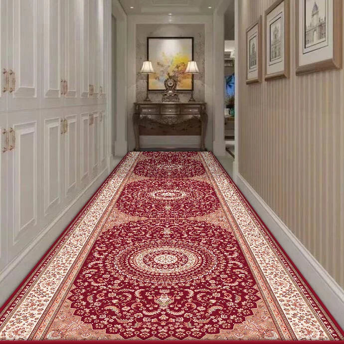 Navak Carpet Persian Retro Long Corridor Carpet Living Room Decoration Home Anti Slip Hallway Runner Rugs Hotel Stairs Passageway Custom Mat