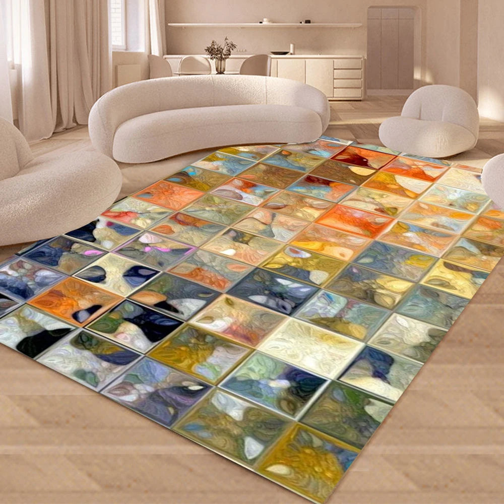 Navak Teppich, Bohemian-Stil, abstrakt, moderne Kunst, Geometrie, Teppich für Wohnzimmer, Schlafzimmer, Zuhause, Sofa, Dekoration, rutschfeste Bodenmatte
