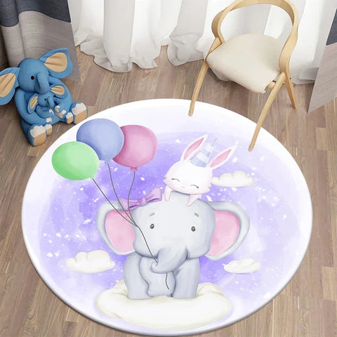 Navak Teppich Cartoon Niedlicher Bär Runder Teppich für Wohnzimmer Teppiche Badematte für Kinderzimmer Matten Schlafzimmer Teppiche Baby Kinderzimmer Wohnkultur