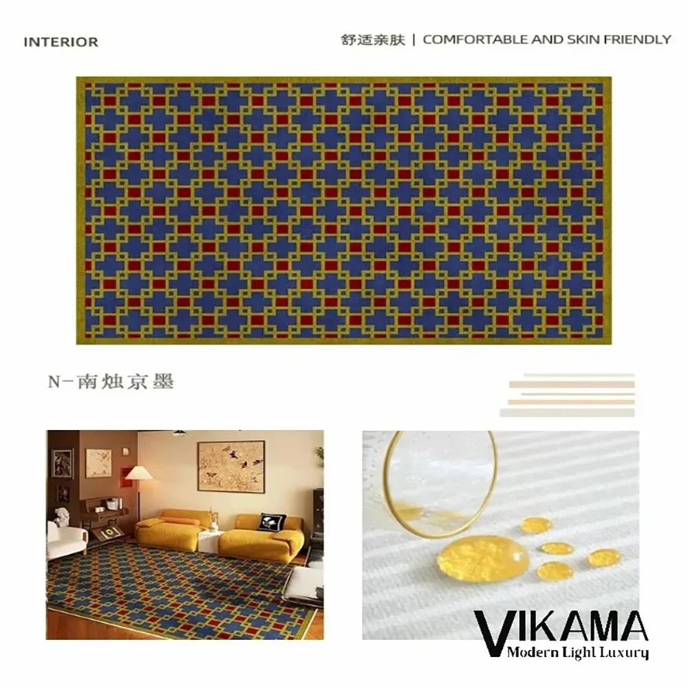 Navak Carpet Exclusive Picks Schlingenflor-Teppich, leicht, luxuriös, kariert, für Wohnzimmer, Schlafzimmer, Sofa, großer Teppich, rutschfest, waschbar, Heimdekoration