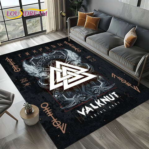 Navak Teppich Odin Viking Symbol Valknut Nordic Valhalla Teppich Teppich für Wohnzimmer Schlafzimmer Home Sofa Dekoration, Bereich Teppich rutschfeste Bodenmatte