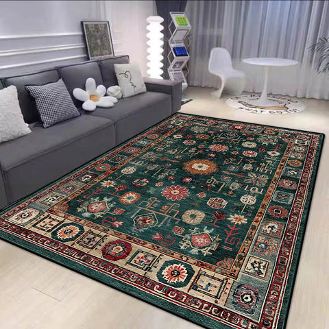 Navak-Teppich im persischen Stil, großer grüner Teppich, Wohnzimmer, rutschfest, leicht zu reinigen, Couchtischmatte, weich, faltbar, Esszimmer-Dekor-Teppich