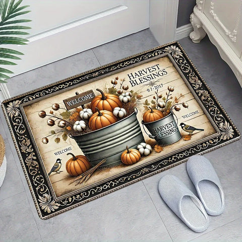 Navak Teppich Thanksgiving Herbst Kürbis Thema Fußmatte Küche Badezimmer Wäsche rutschfeste Bodenmatte Wohnzimmer Balkon Flur Eingangsteppiche