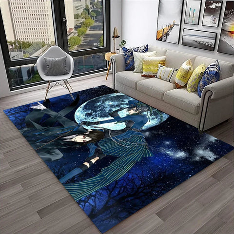 Navak Teppich, 3D-Anime, Black Butler, Cartoon-Teppich für Zuhause, Wohnzimmer, Schlafzimmer, Sofa, Fußmatte, Dekoration, Kinderspielbereich, rutschfeste Bodenmatte