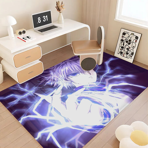 Navak Teppich Hunter X Hunter Anime Flurteppich rutschfeste Waschküchenmatte Wäschedekor Balkon Kind Wohnzimmer Toilettenteppich